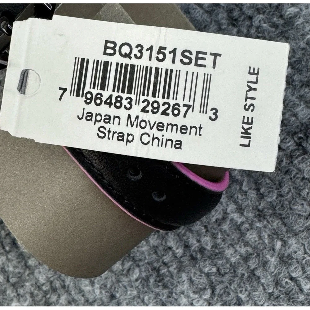 Fossil Watch BQ3151 Polka Dot Black Dial Black Leather‎ Strap Women's UNTESTED